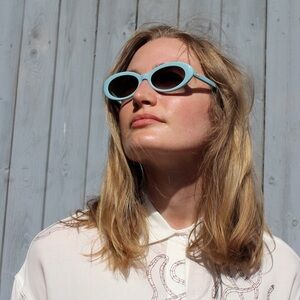 CRAP Sunglasses - Sweet Leaf Retro Baby Blue